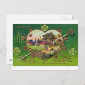 Viktorianischer Vintager Retro Irish St. Patrick's Postkarte (Vorne/Hinten)