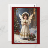 Viktorianischer Vintager Retro-Weihnachtsgel Postkarte (Vorne/Hinten)