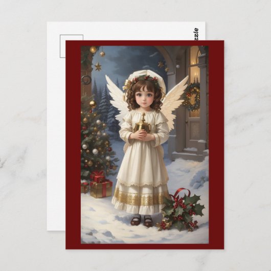 Viktorianischer Vintager Retro-Weihnachtsgel Postkarte (Vorne/Hinten)