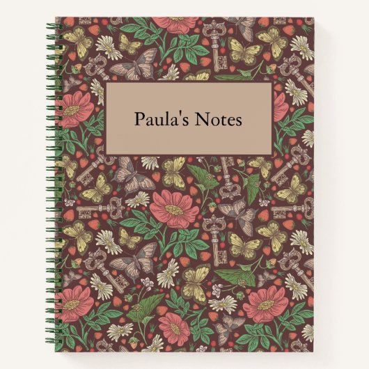Viktorianischer Vintager Schmetterling Notizblock (Vorderseite)