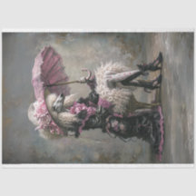 Viktorianischer Vintager Standard-Poodle-Dekoupage