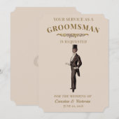 Viktorianischer Vintager Trauzeuge Einladung (Vorne/Hinten)