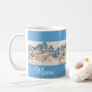 Viktorianischer Vogel-Blau-Tasse Kaffeetasse