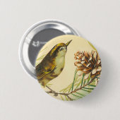 Viktorianischer Vogel-Knopf Button (Vorne & Hinten)