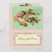 Viktorianischer Vogel und Rose Einladung (Vorne/Hinten)