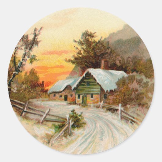 Viktorianischer Weihnachtsaufkleber Runder Aufkleber (Vorderseite)