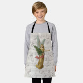 Viktorianischer Weihnachtsbaum Angel Antique Music Schürze (Getragen)