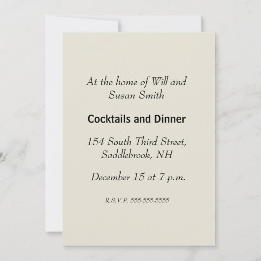 Viktorianischer Weihnachtsbaum Einladung (Rückseite)