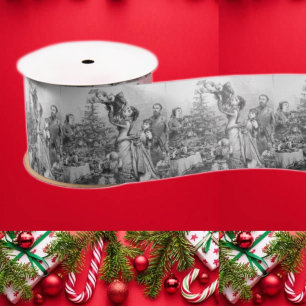 Viktorianischer Weihnachtsbaum Familien Antiquität Satinband