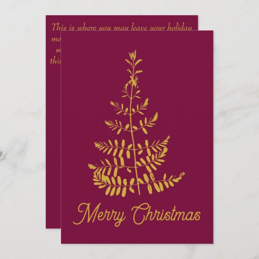 Viktorianischer Weihnachtsbaum Feiertagskarte (Vorne/Hinten)