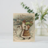 Viktorianischer Weihnachtsbaum Feiertagspostkarte (Stehend Vorderseite)