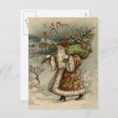 Viktorianischer Weihnachtsbaum Feiertagspostkarte (Vorne/Hinten)