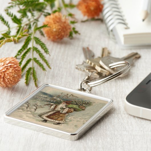 Viktorianischer Weihnachtsbaum Schlüsselanhänger (Seite)