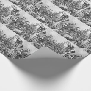 Viktorianischer Weihnachtsbaum-Star Geschenkpapier