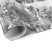 Viktorianischer Weihnachtsbaum-Star Geschenkpapier (Rolleneckpunkt)