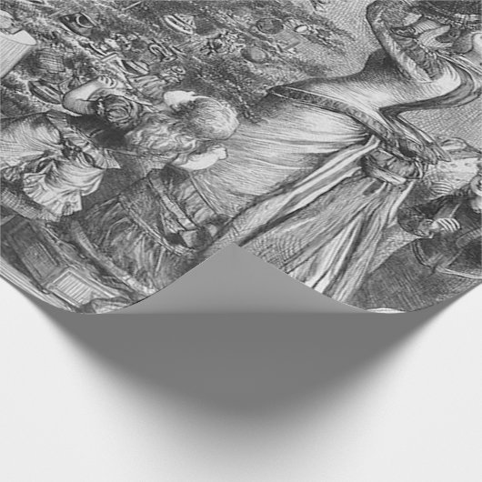 Viktorianischer Weihnachtsbaum-Star Geschenkpapier (Ecke)