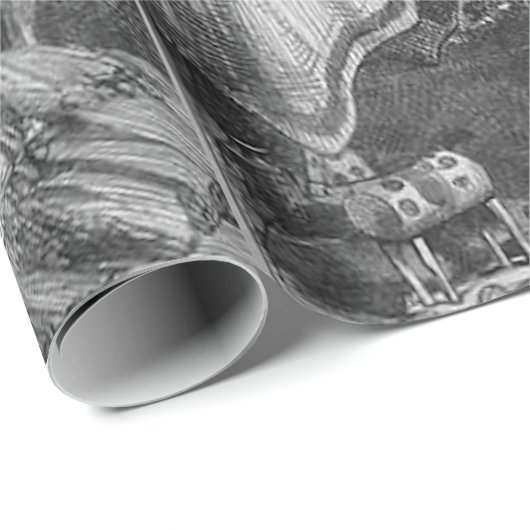 Viktorianischer Weihnachtsbaum-Star Geschenkpapier (Rolleneckpunkt)