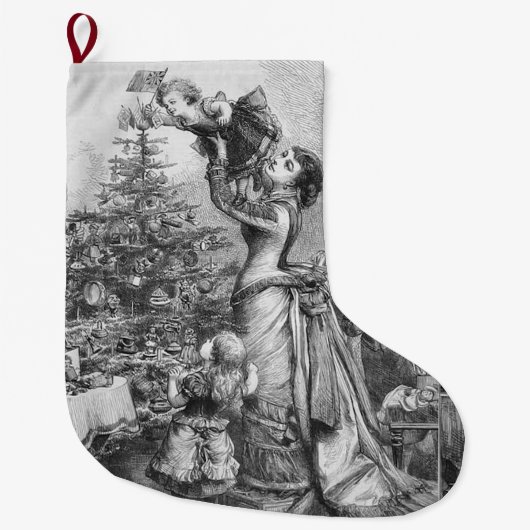 Viktorianischer Weihnachtsbaum-Star Großer Weihnachtsstrumpf (Vorderseite)