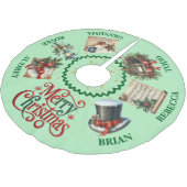 Viktorianischer Weihnachtsbaumrock mit Namen Polyester Weihnachtsbaumdecke (Schrägansicht)