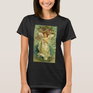 Viktorianischer Weihnachtsengel mit vintagegoldene T-Shirt