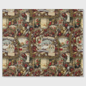 Viktorianischer Weihnachtsfeiertag Geschenkpapier (Flach)