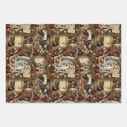 Viktorianischer Weihnachtsfeiertag Geschenkpapier Set (Vorderseite)