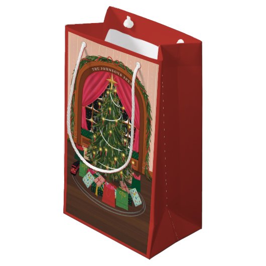 Viktorianischer Weihnachtsfeiertag Kleine Geschenktüte (Vorderseite Schrägansicht)