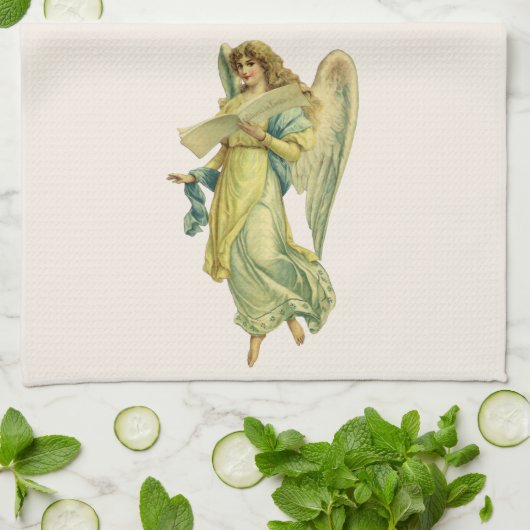 Viktorianischer Weihnachtsgel, Gloria in Excelsis Geschirrtuch (Gefaltet)