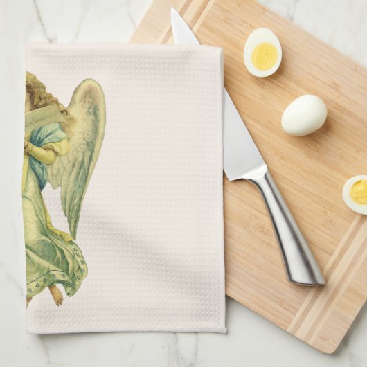 Viktorianischer Weihnachtsgel, Gloria in Excelsis Geschirrtuch (Viertel Falte)