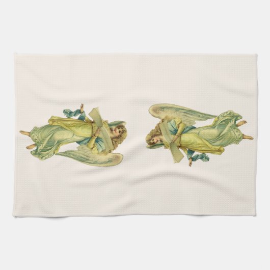 Viktorianischer Weihnachtsgel, Gloria in Excelsis Geschirrtuch (Horizontal)