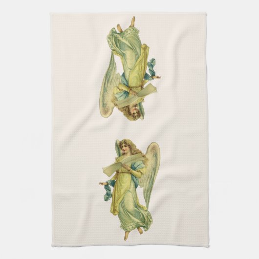 Viktorianischer Weihnachtsgel, Gloria in Excelsis Geschirrtuch (Vertikal)