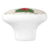 Viktorianischer Weihnachtsgel - Lebkuchenherz Keramikknauf (Seitenansicht)