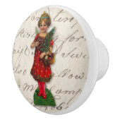 Viktorianischer Weihnachtsgel - Lebkuchenherz Keramikknauf (Rechts)