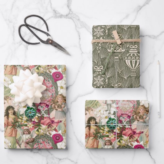 Viktorianischer Weihnachtsglanz Geschenkpapier Set (Vorderseite)