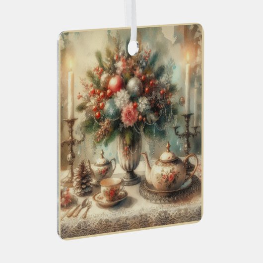 Viktorianischer Weihnachtskost Ornament Aus Metall (Vorderseite Rechts)