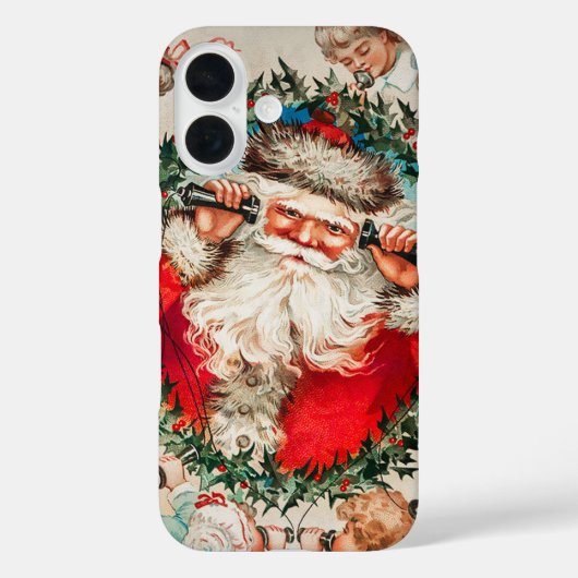 Viktorianischer Weihnachtsmann am Telefon mit Kind Case-Mate iPhone Hülle (Rückseite)
