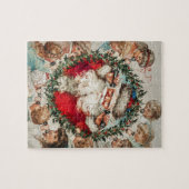 Viktorianischer Weihnachtsmann am Telefon mit Kind Puzzle (Horizontal)