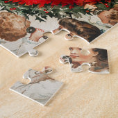 Viktorianischer Weihnachtsmann am Telefon mit Kind Puzzle (Seite)