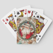 Viktorianischer Weihnachtsmann am Telefon mit Kind Spielkarten (Rückseite)