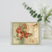 Viktorianischer Weihnachtsmann auf dem Rad Postkarte (Stehend Vorderseite)