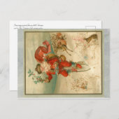 Viktorianischer Weihnachtsmann auf dem Rad Postkarte (Vorne/Hinten)