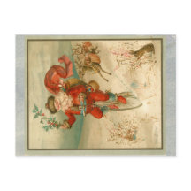 Viktorianischer Weihnachtsmann auf dem Rad