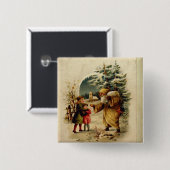 Viktorianischer Weihnachtsmann Button (Vorne & Hinten)