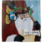 Viktorianischer Weihnachtsmann Duschvorhang (Vorderseite)