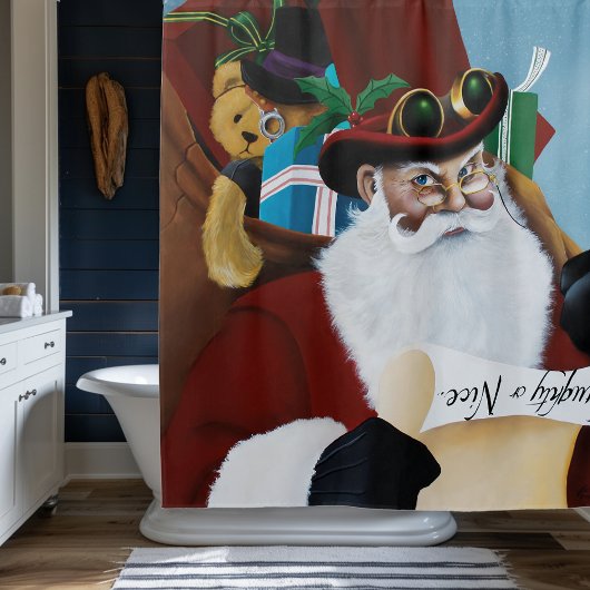 Viktorianischer Weihnachtsmann Duschvorhang