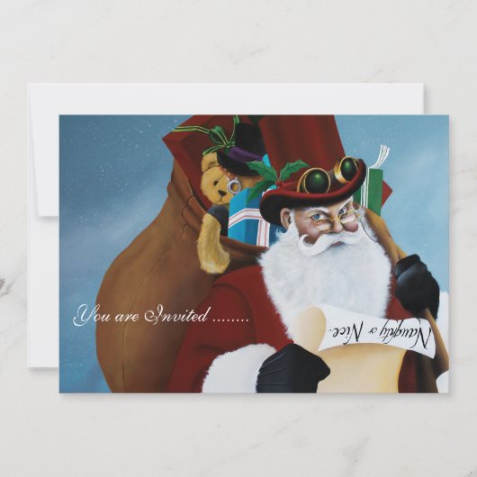 Viktorianischer Weihnachtsmann Einladung (Vorderseite)