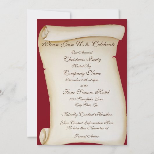 Viktorianischer Weihnachtsmann Einladung (Rückseite)