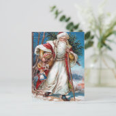Viktorianischer Weihnachtsmann Feiertagspostkarte (Stehend Vorderseite)