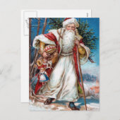 Viktorianischer Weihnachtsmann Feiertagspostkarte (Vorne/Hinten)