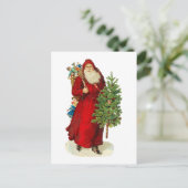 Viktorianischer Weihnachtsmann Feiertagspostkarte (Stehend Vorderseite)